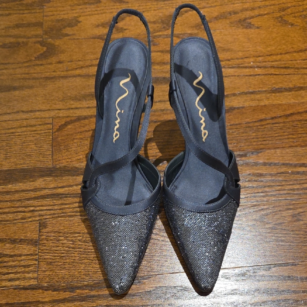 Nina Women's Glittering Slingback Heels